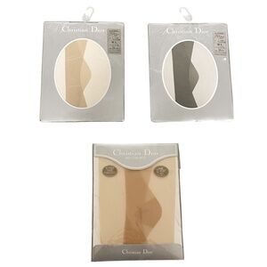 3 pieces Vintage Christian Dior Sheer Hosiery Stockings Size Japan Medium NWT